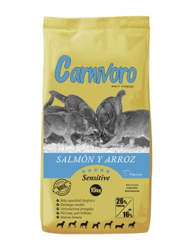 CARNIVORO Sensitive Salmon y Arroz 15 kg comida para perros
