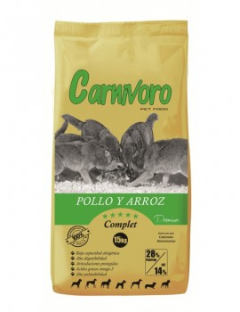 CARNIVORO Complet Pollo y Arroz 15 Kg comida para perros
