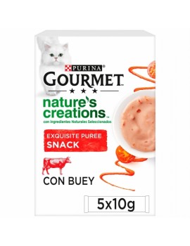 GOURMET Nature´s creations Exquisito Puré Snack Liquido con Buey y Tomate
