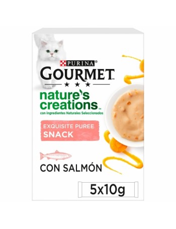 GOURMET Nature´s creations Exquisito Puré Snack Liquido con Salmon y Zanahoria