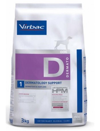 VIRBAC Veterinary HPM Perro D1 Dermatology Support 3 kg