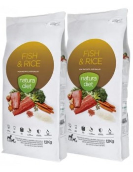 NATURA DIET Pack 2x12Kg Fish & Rice Pienso perro con Salmón
