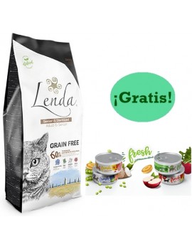 LENDA Cat Senior&Sterilized Grain Free 2Kg + REGALO 3 Latas Paté Grain Free